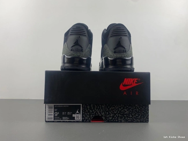 1st Kicks Shoes CK9246-168 Black Air 3 Jordan Retro Cat 0823